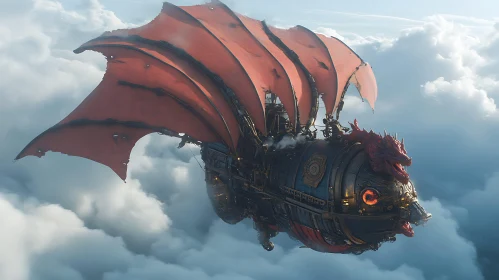 Steampunk Dragon Airship Fantasy