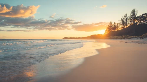 Coastal Sunset Serenity: A Beachside View