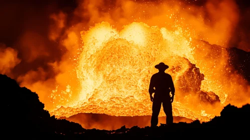 Silhouette at the Volcano
