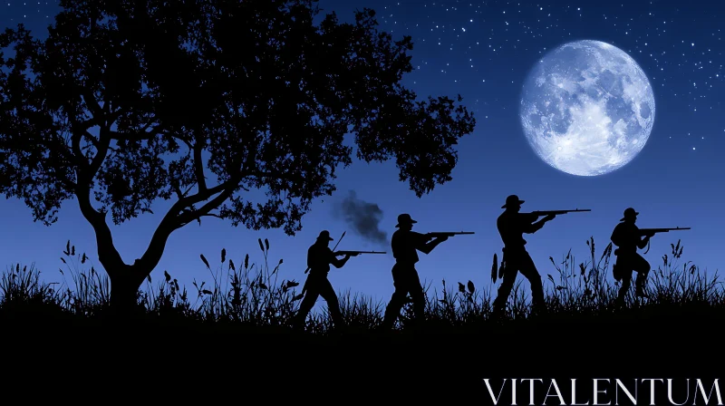Night Watch: Silhouettes Under the Moon