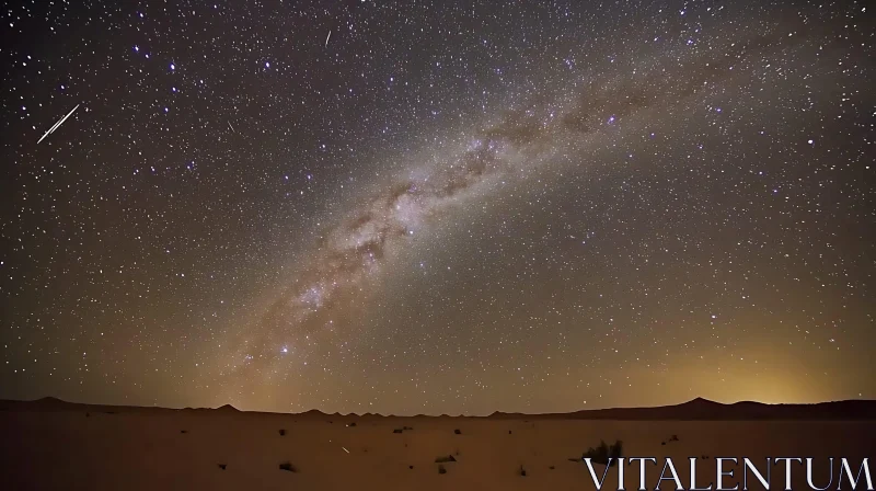 Milky Way Over Silent Desert Scene
