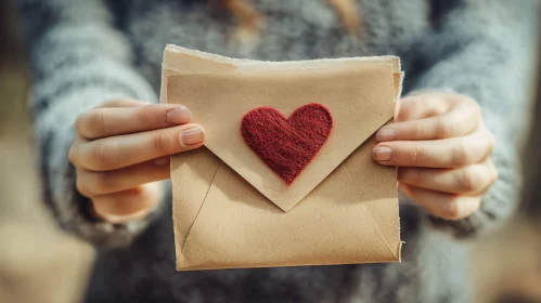 Envelope with Heart - Symbol of Love