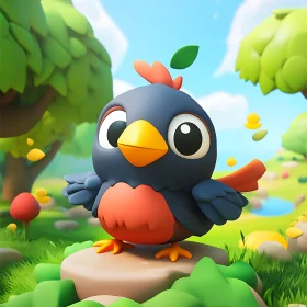 Charming Bird Illustration in Nature