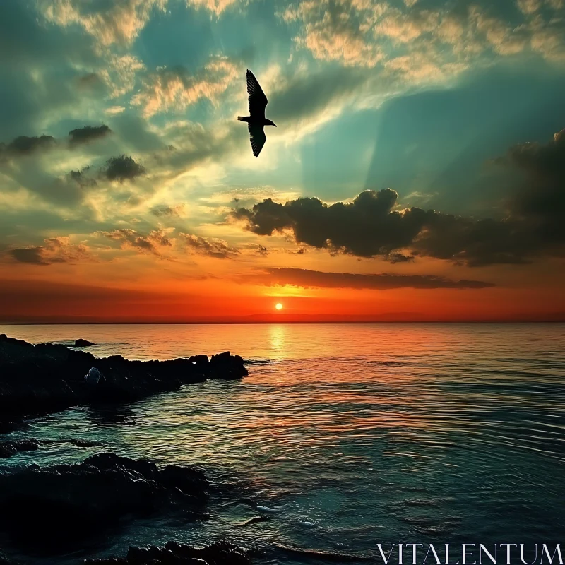 Bird Silhouette at Sunset