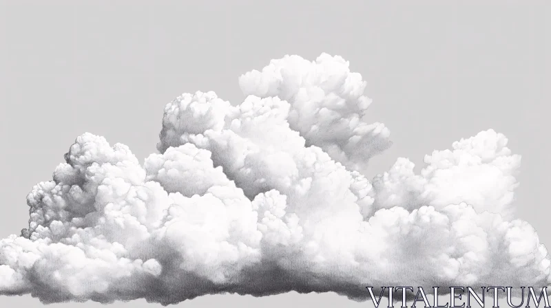 Monochrome Cloud Study: Atmospheric Sky Art