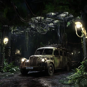 Overgrown Classic Car: Relic of a Lost World
