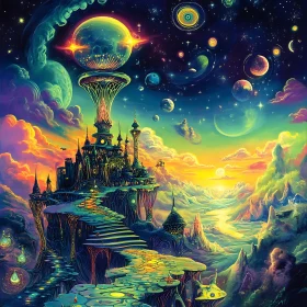Fantasy Castle in a Surreal World