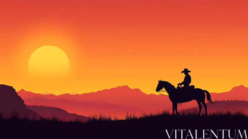 Western Rider at Dusk