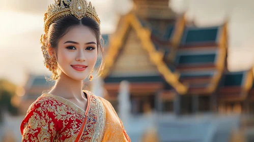 Golden Crowned Beauty Portrait