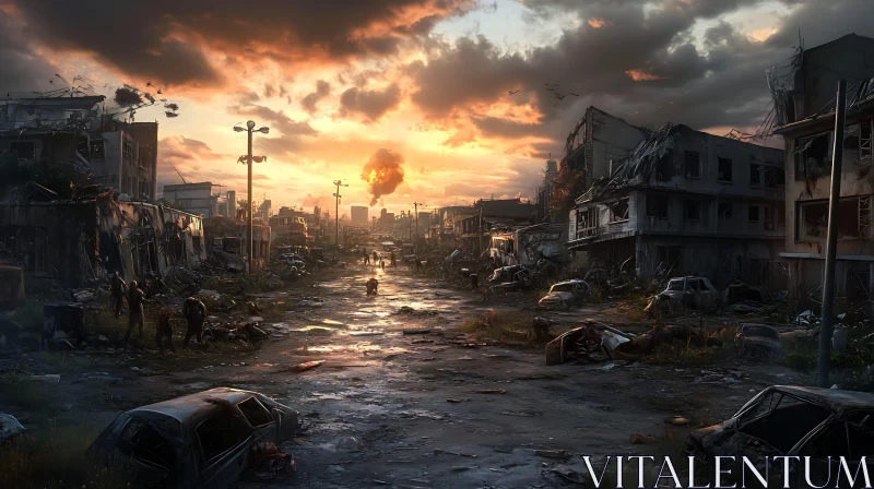 Wasteland City Ruins Sunset