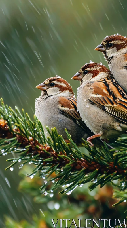 Birds in the Rain