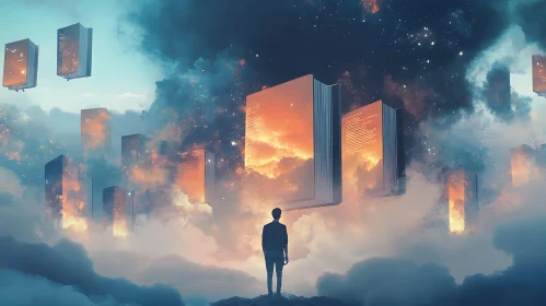 Floating Books in the Sky