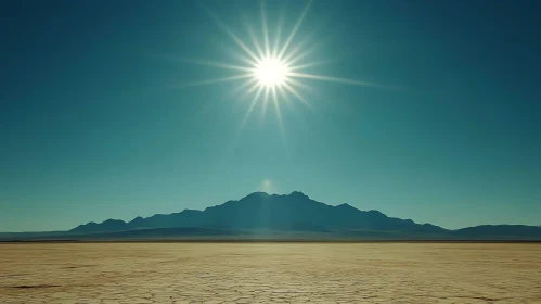 Sunlit Desert Mountain Vista