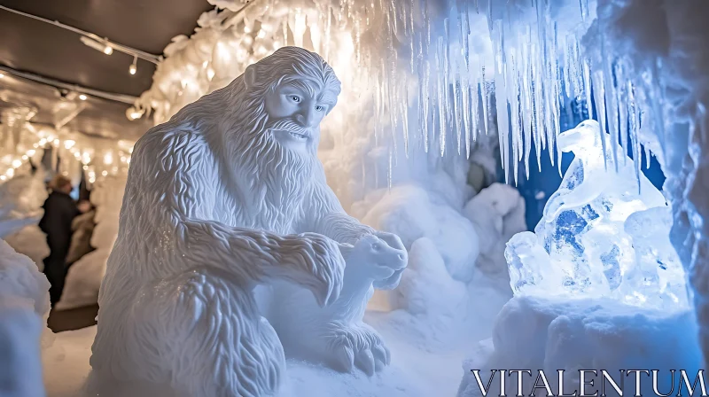 Icy Yeti Sculpture with Creature Companion