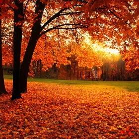Fall Foliage in Woodland