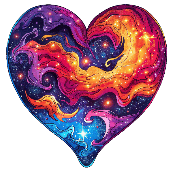 Vivid Cosmic Heart Design