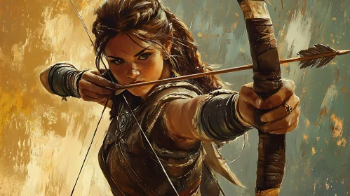 Female Warrior Archer Aiming with Precision