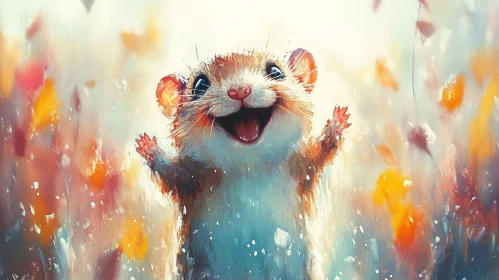 Cheerful Hamster Illustration