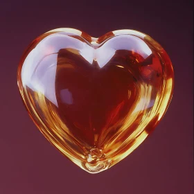 Translucent Amber Heart
