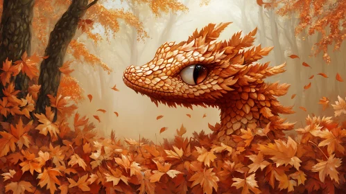Leaf Dragon in Fall Forest