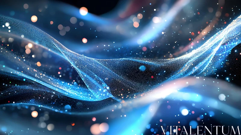 Abstract Blue Light Particle Wave