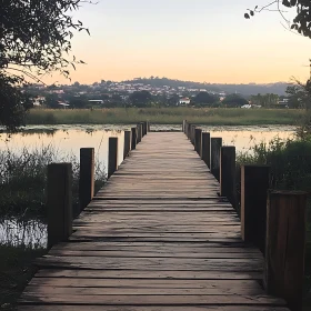 Sunset at the Lake with Pier