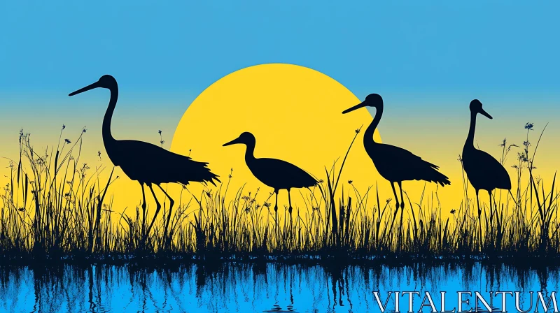 Sunset Birds Silhouette