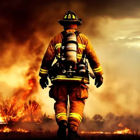 Heroic Firefighter Facing Inferno