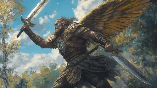 Angelic Warrior with Dual Swords
