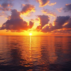 Ocean Sunset with Clouds