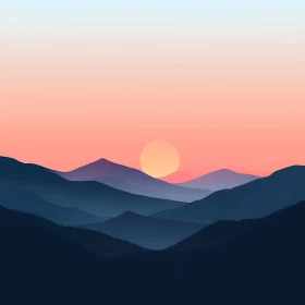 Tranquil Mountain Range at Sunset