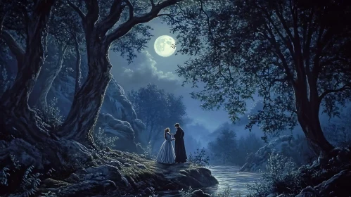 Moonlit Romance in the Forest