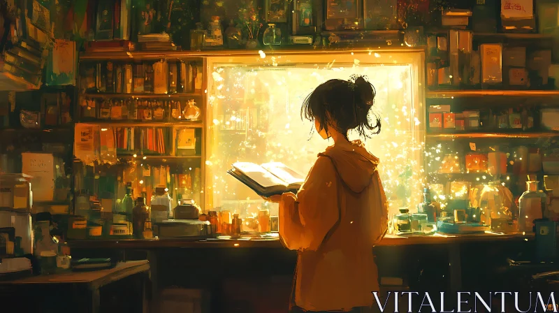 Woman Reading in a Cozy Interior
