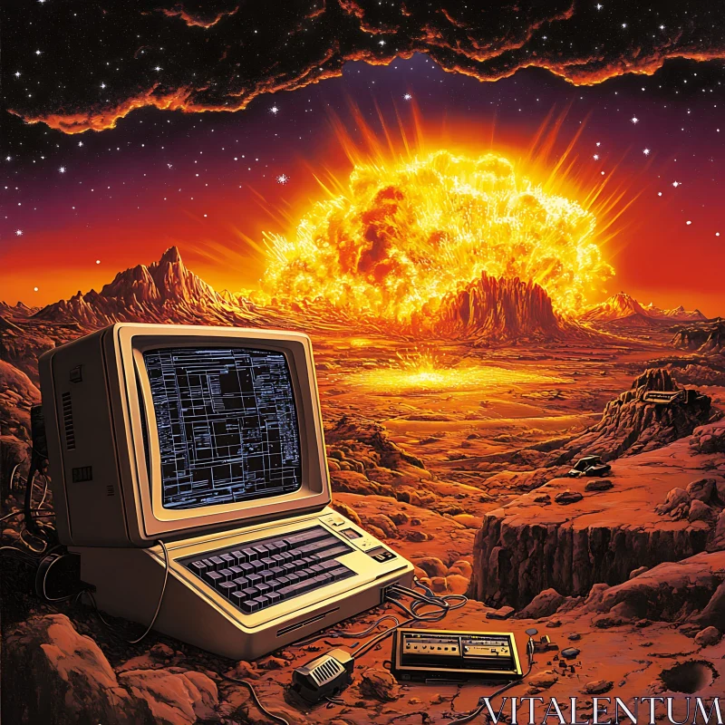Vintage Tech Meets Explosive Scenery