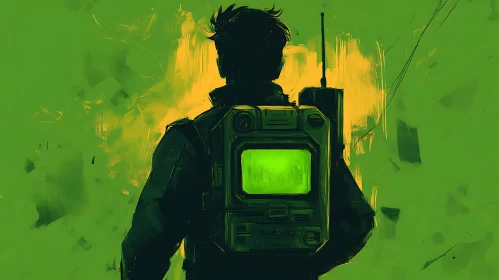 Green Tech Backpack Illustration