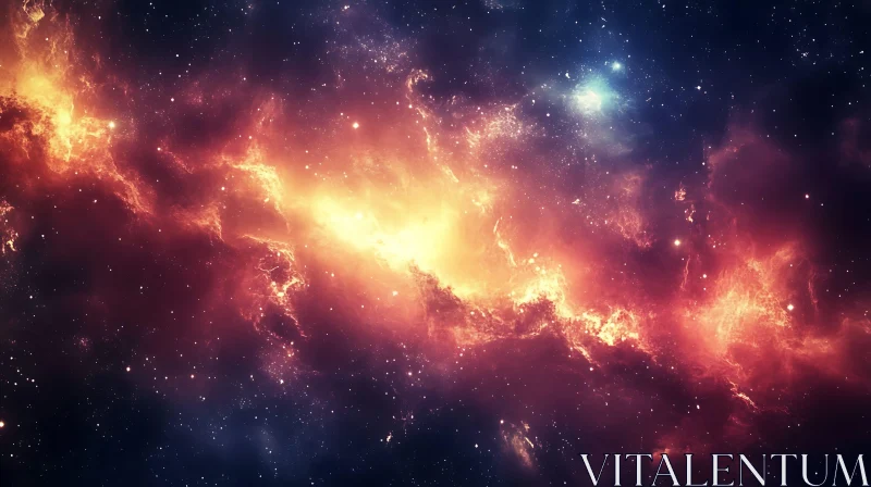 Fiery Nebula in Deep Space