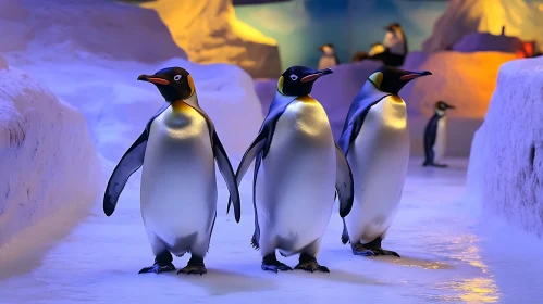 Emperor Penguins on Frozen Landscape