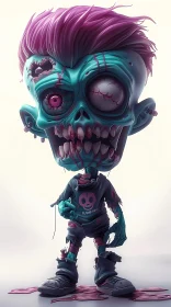 3D Rendered Cartoon Zombie - Stock Photo for Horror Themes
