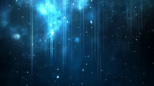 Ethereal Blue Abstract with Light and Texture