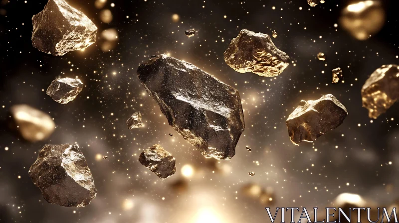 Floating Gold Mineral Art