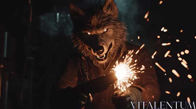 Mystical Furry Monster with Sparks