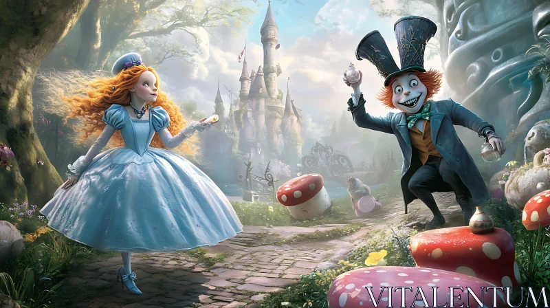 Alice and Mad Hatter's Tea Party