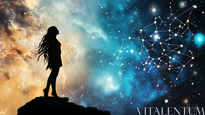 Starry Silhouette: A Cosmic Contemplation
