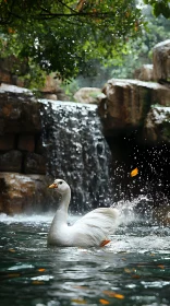 Swan and Waterfall Serenity