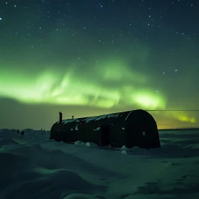 Night Scene with Northern Lights