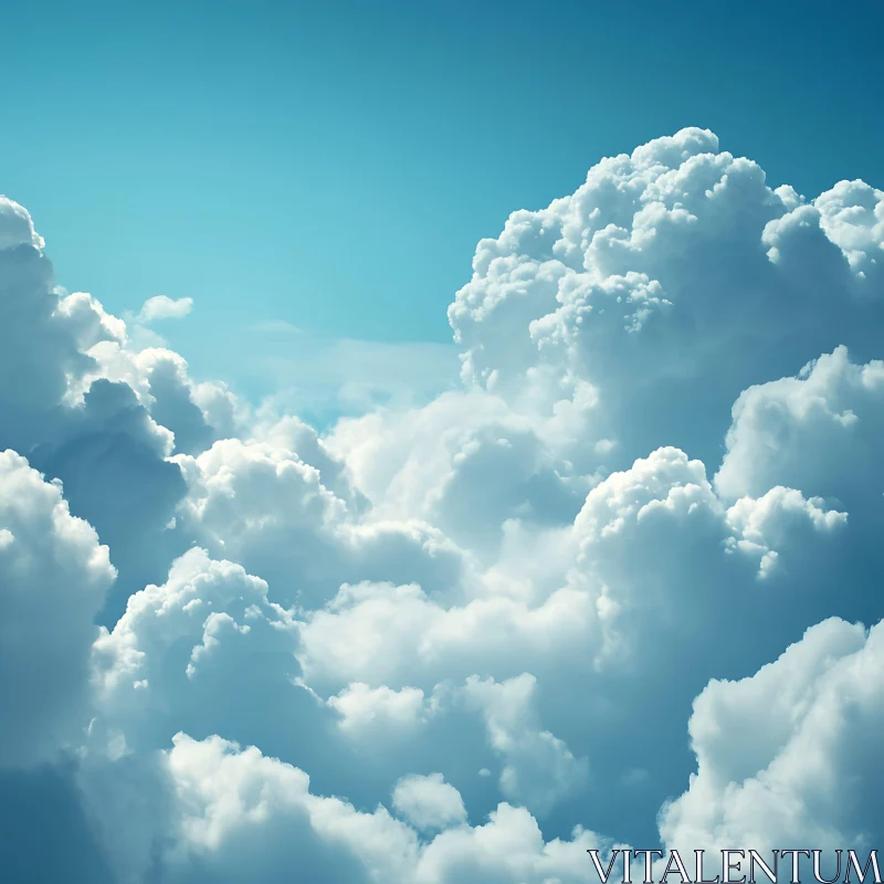 Heavenly Clouds in Azure Sky