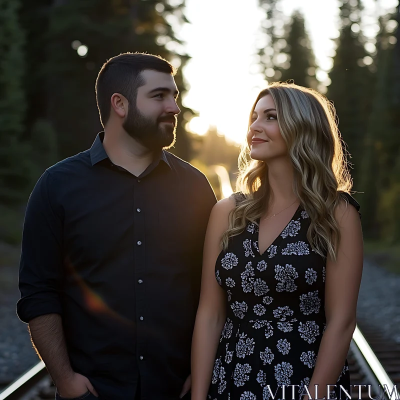 Sunset Serenade: A Couple's Loving Gaze