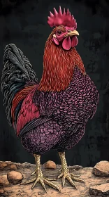 Vivid Rooster Art
