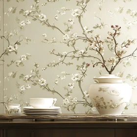 Refined Interior with Floral Decorations