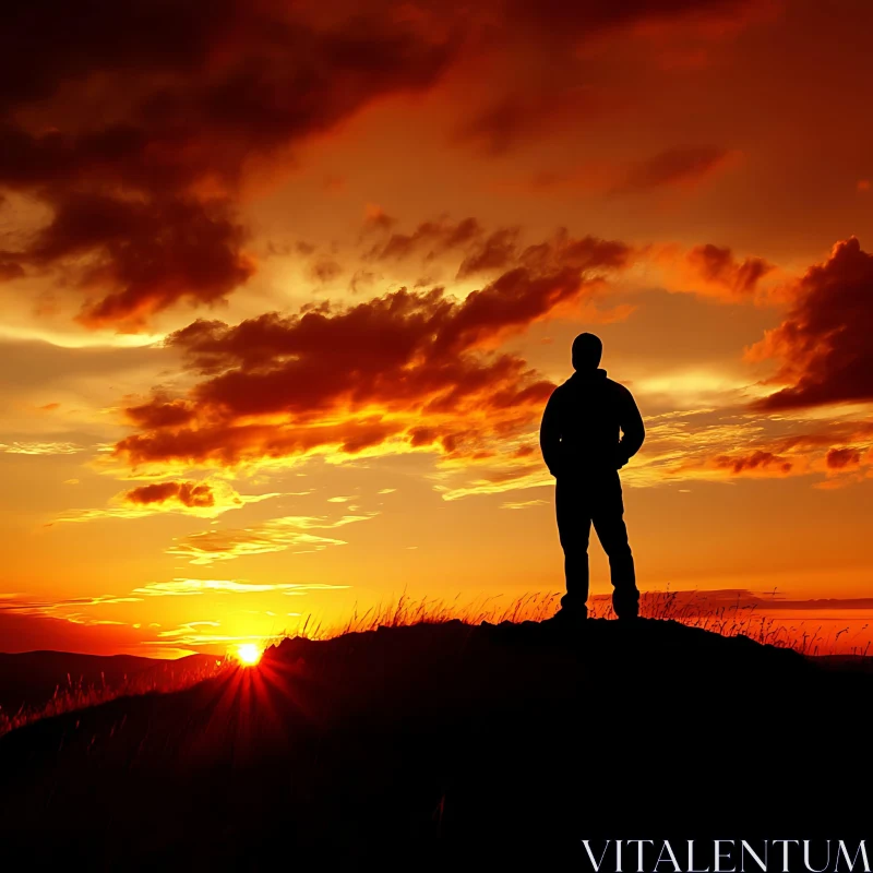 Man Silhouette at Sunset